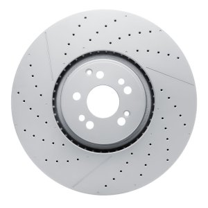 Mercedes-Benz GLS63 AMG Brake Rotor (1) - Front - R1 Concepts - Drilled & Slotted GeoSPEC Coated - `21-`25